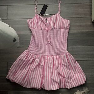 Gianni Bini Pink and White Striped Dress